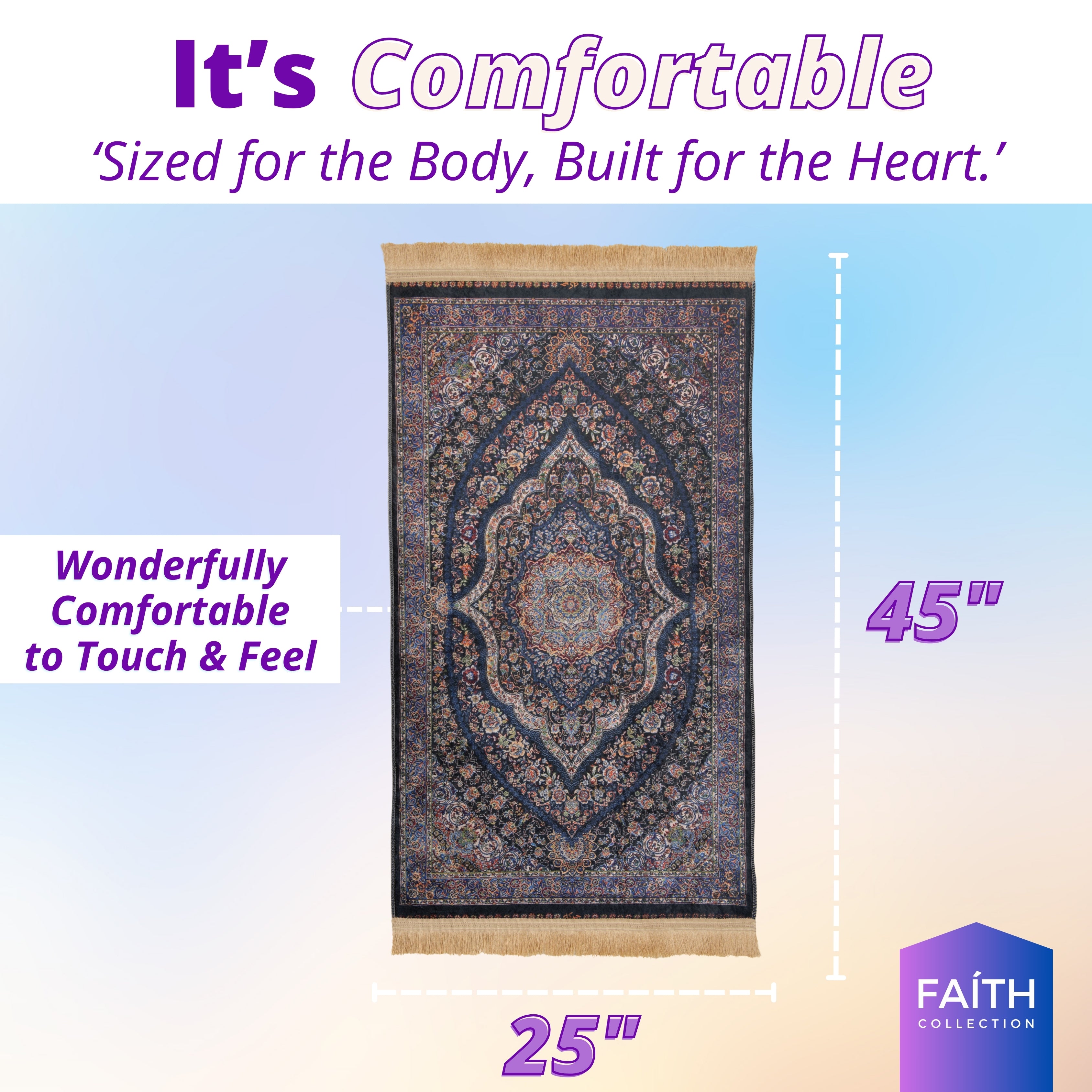 The Classics Prayer Mat in Palace Purple, Super Soft-Touch & Gift-Ready