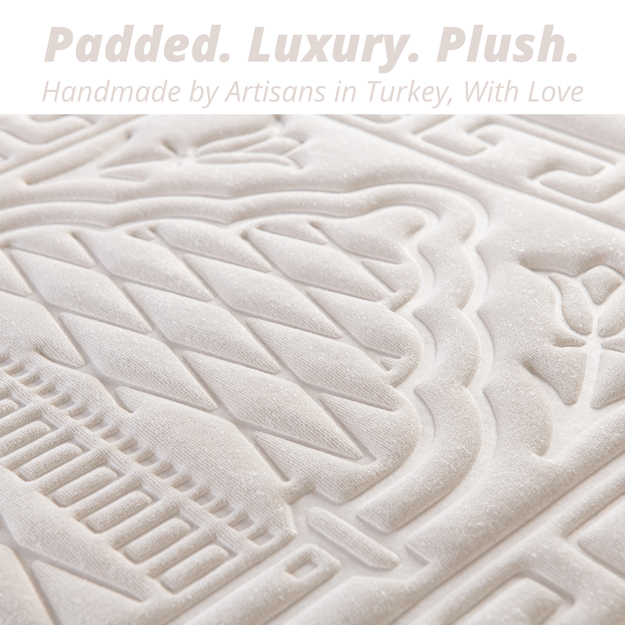 The Padded Prayer Rug in Silk Cream, with 0.5" of Ultra-Soft Thick Foam