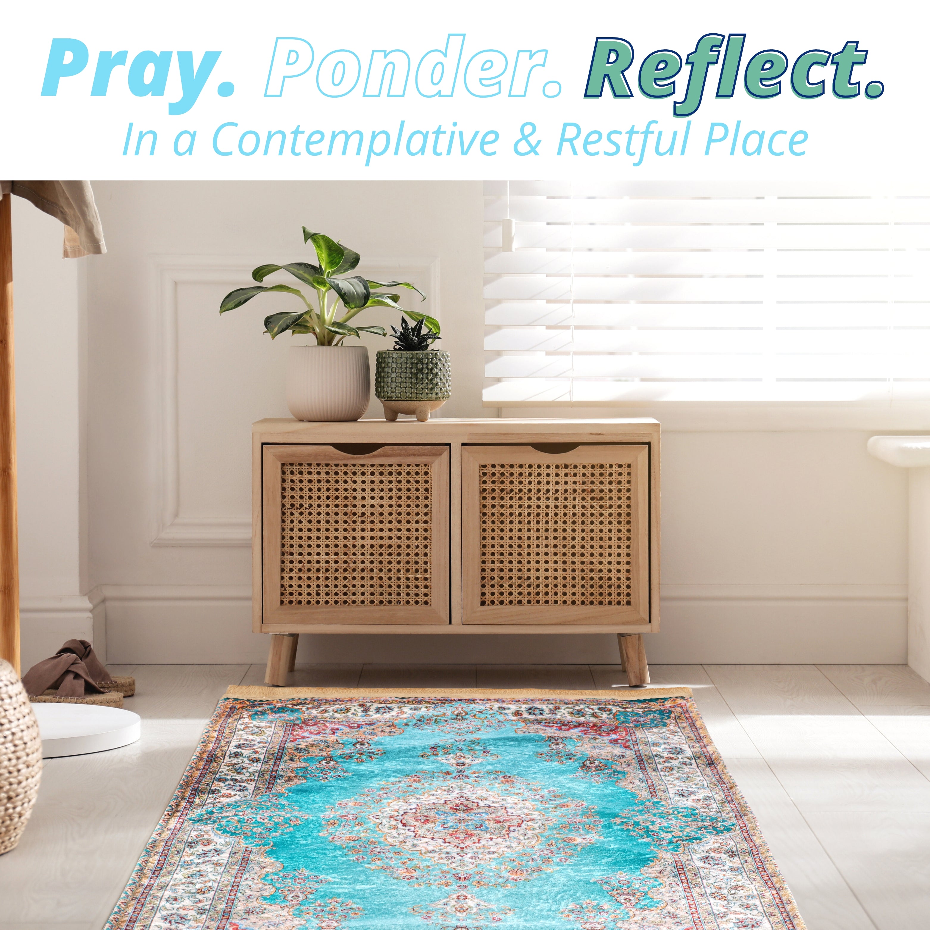 The Classics Prayer Mat in Istanbul Blue, Super Soft-Touch & Gift-Ready