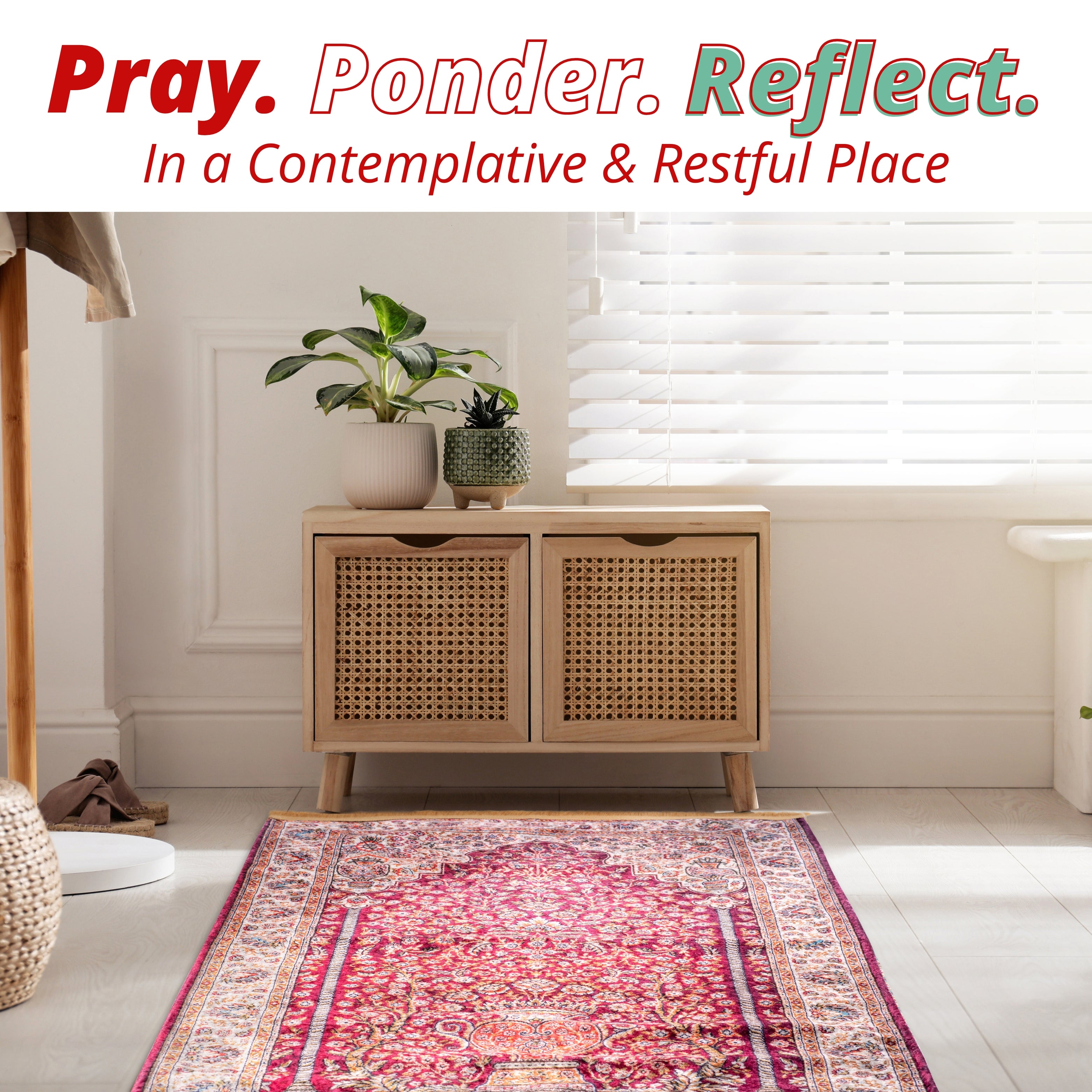 The Classics Prayer Mat in Ruby Red, Super Soft-Touch & Gift-Ready